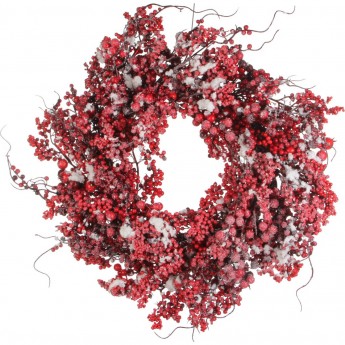 Венок с ягодами HOUSE OF SEASONS диам. 60 см. красный в снегу