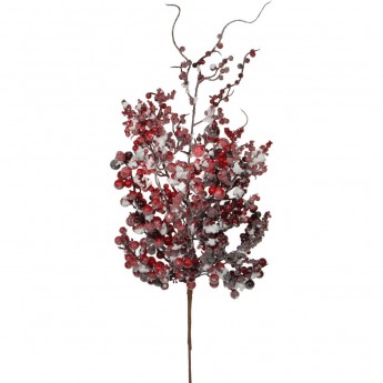 Веточка c ягодами HOUSE OF SEASONS, 73 см, красная, в снегу