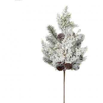 Веточка глазго c ягодами HOUSE OF SEASONS 73 см белая
