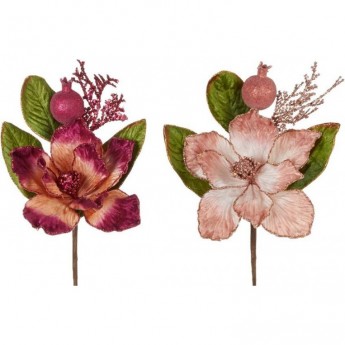 Веточка магнолии HOUSE OF SEASONS 34*16*8 см розовая 2 вида